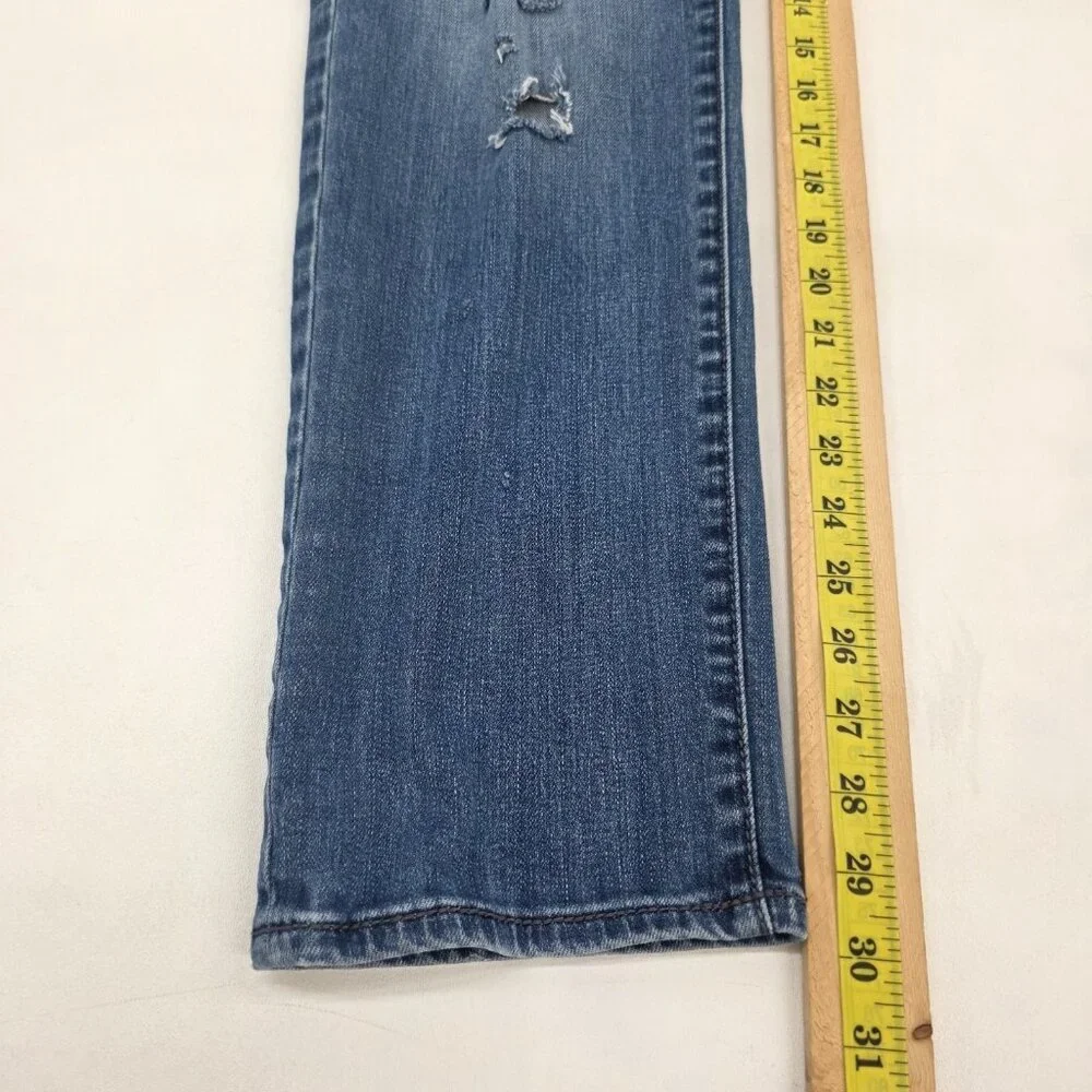 KUT from the Kloth Womens 10 Blue Skinny Jeans Distressed Stretch Mid Rise Denim